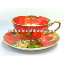 De buena calidad taza de té de porcelana china y platillo